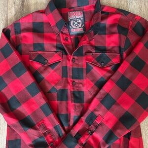 DIXXON Redrum Plaid Button Down Shirt
